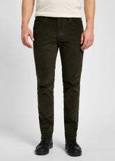 Męskie Spodnie Materiałowe Sztruksowe Lee Daren Zip Fly Olive Night 112355816 L707016192